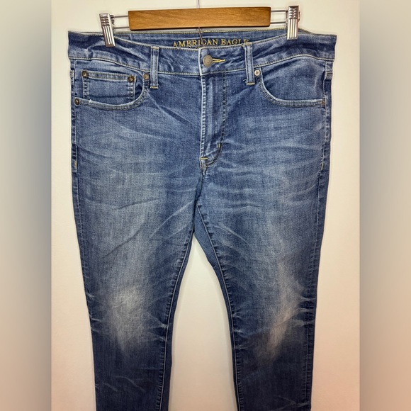 Pre-Owned W34xL34 American Eagle Blue Original Straight Jeans - Picture 2 of 11